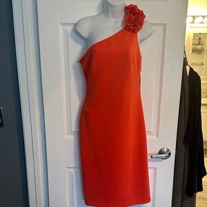 Brand new with tags Elegant orange One-Shoulder Dress